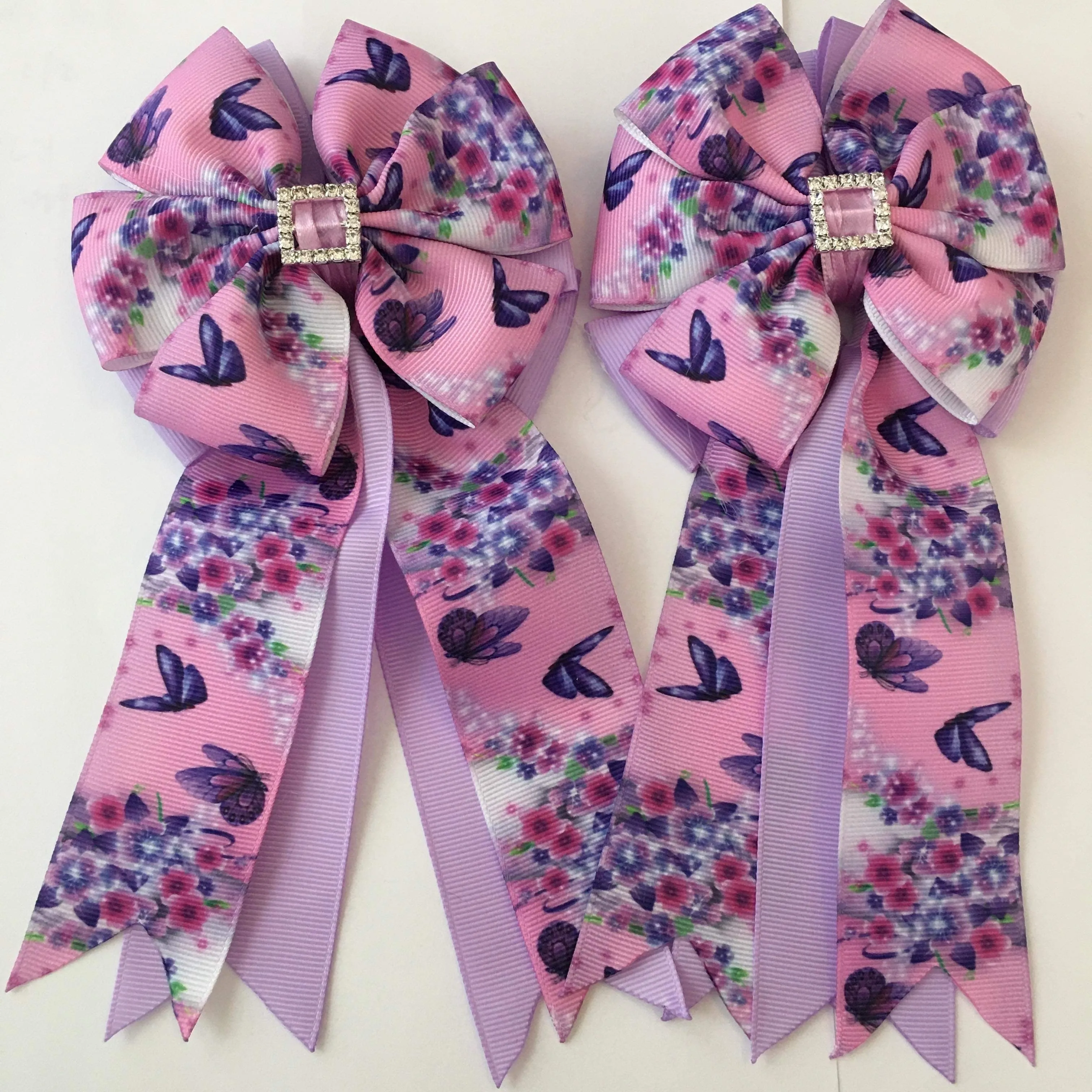 💙 Show Bows: Butterflies Purple/Pink