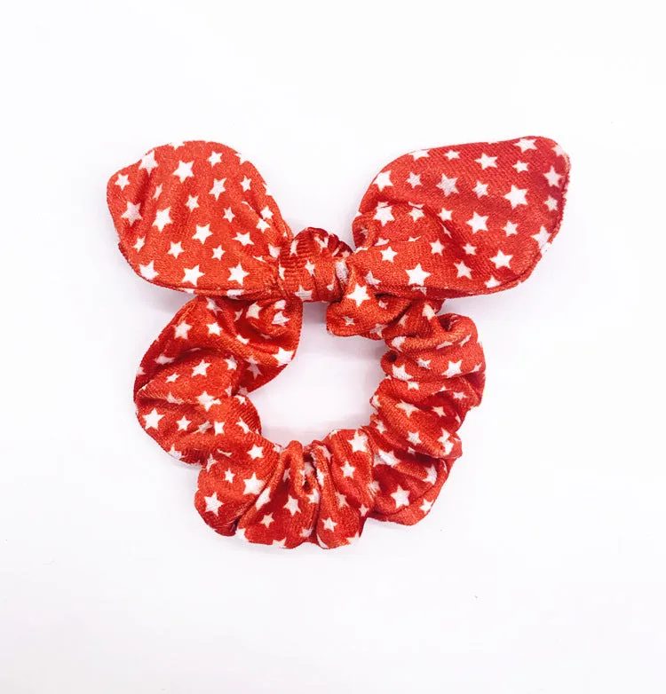 10pcs Hair Ties Christmas Flannel Rabbit Ears Girl Hair Ring