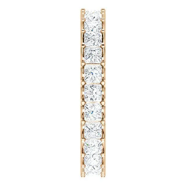 14KT GOLD 2 1/2 CTW PRINCESS DIAMOND SHARED U-PRONG ETERNITY BAND