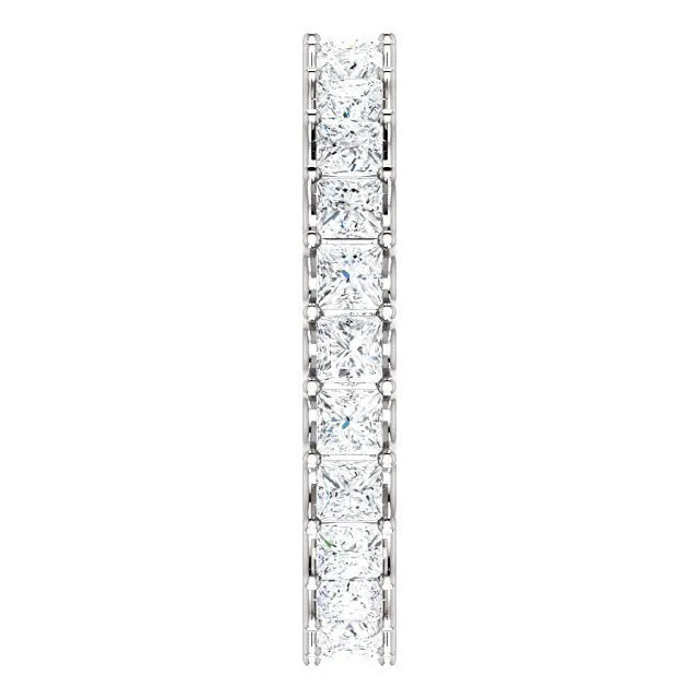 14KT GOLD 2 1/2 CTW PRINCESS DIAMOND SHARED U-PRONG ETERNITY BAND