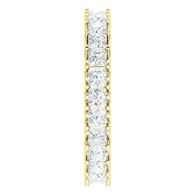 14KT GOLD 2 1/2 CTW PRINCESS DIAMOND SHARED U-PRONG ETERNITY BAND