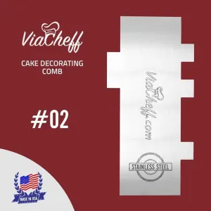 2-Sided Stainless Steel Cake Decorating Comb #2 (4" X 8")