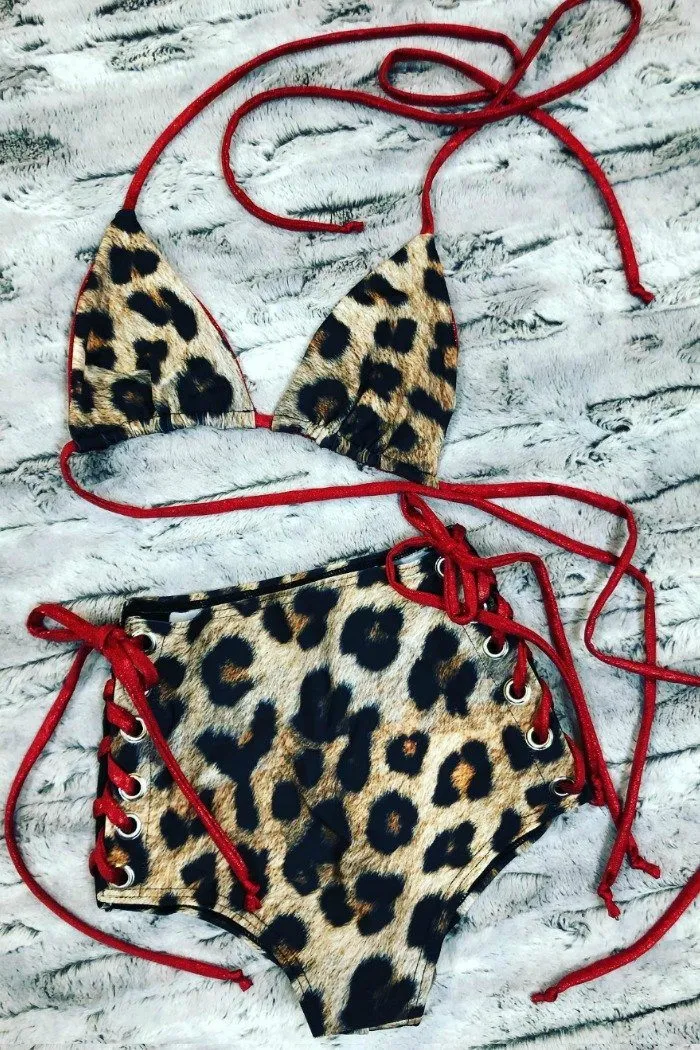 2PC Leopard and Red Set