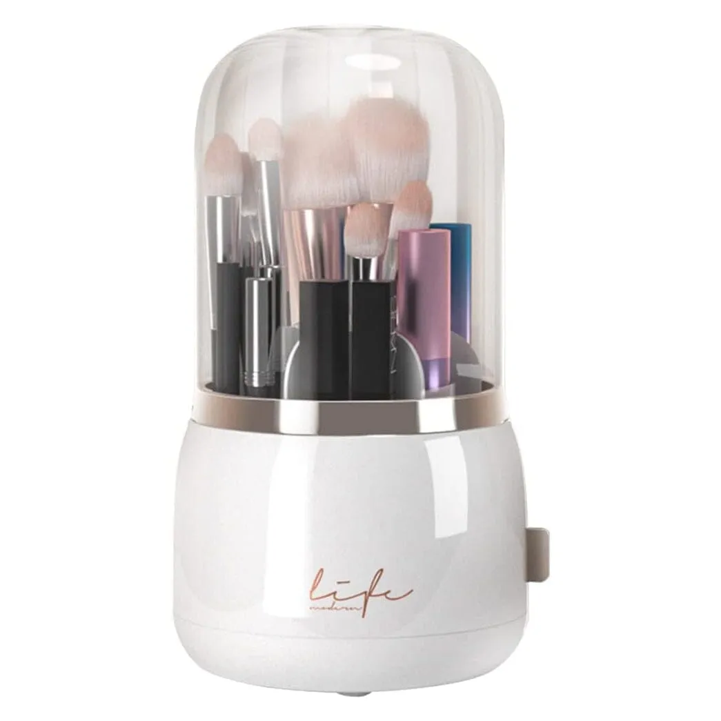 360¬∞ Rotating Makeup Brush Holder with Lid Makeup Organizer