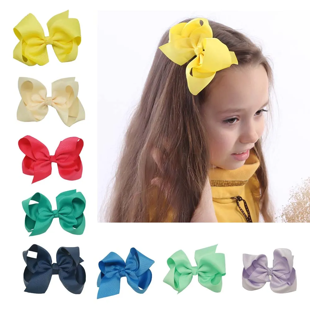 4 Inch bows hair clips