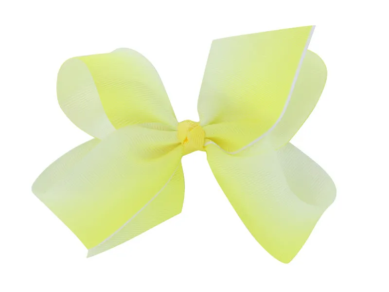 4.5 Inch Rainbow bow Hairclips  -Various Colours-