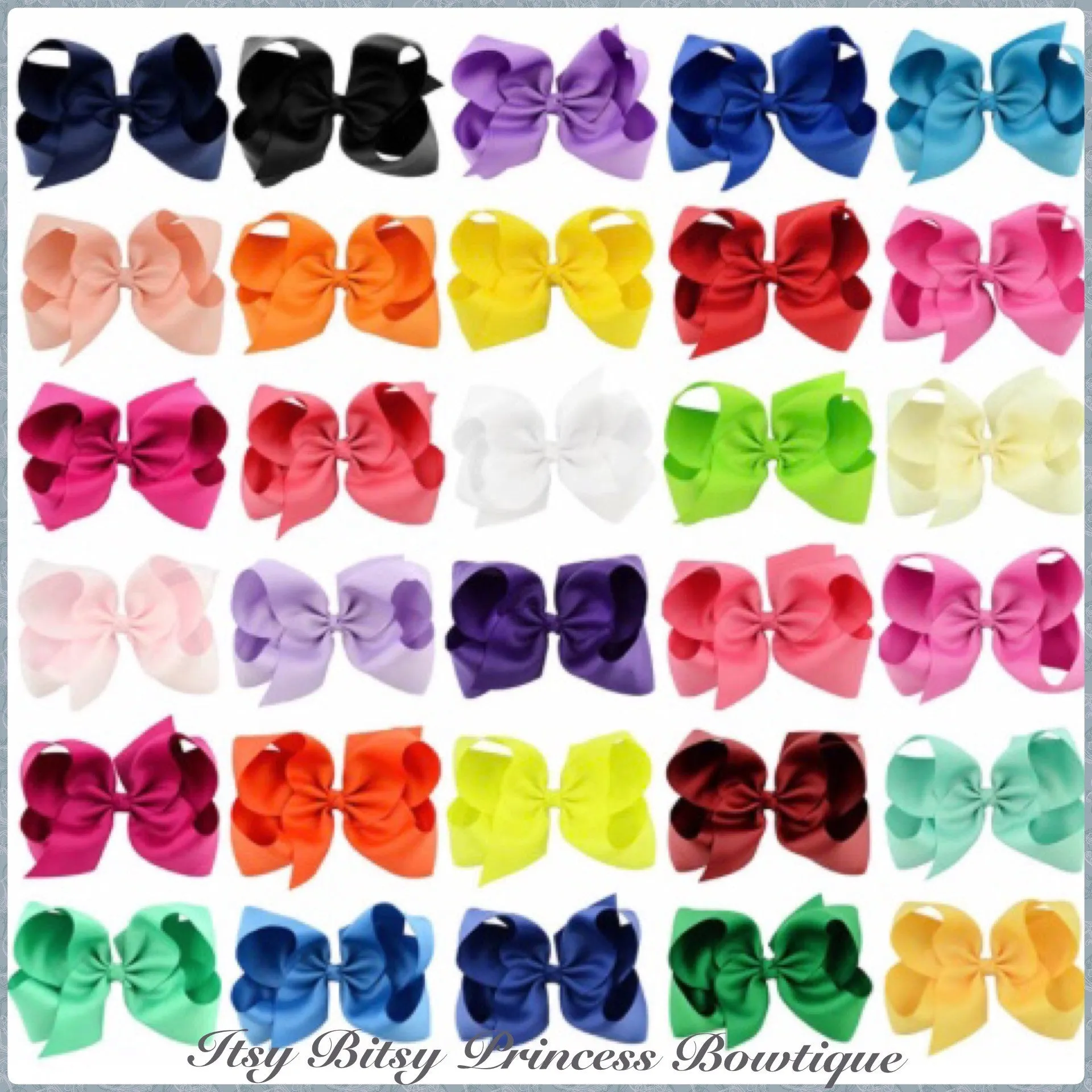 6 Inch bow hairclips