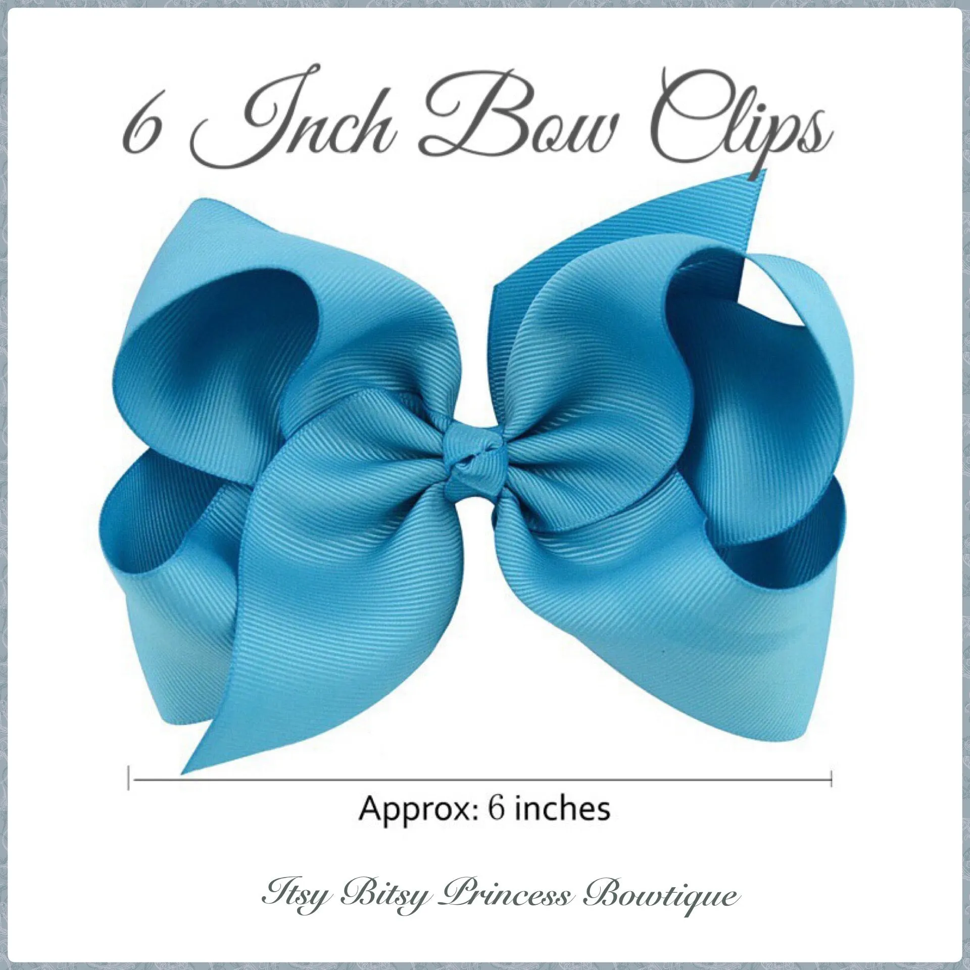 6 Inch bow hairclips