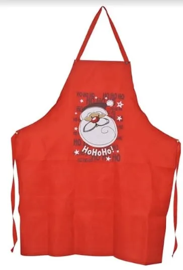 Apron Red With Cute Print Adult