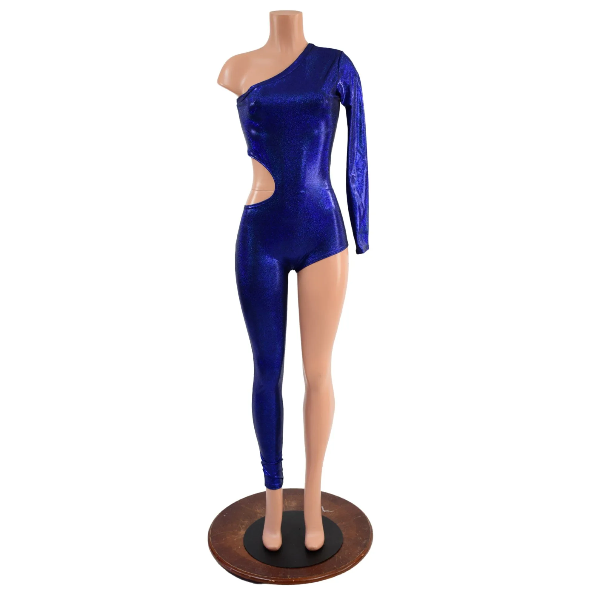 Asymmetrical Catsuit with Cutout and Boy Cut Leg