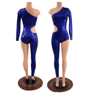 Asymmetrical Catsuit with Cutout and Boy Cut Leg