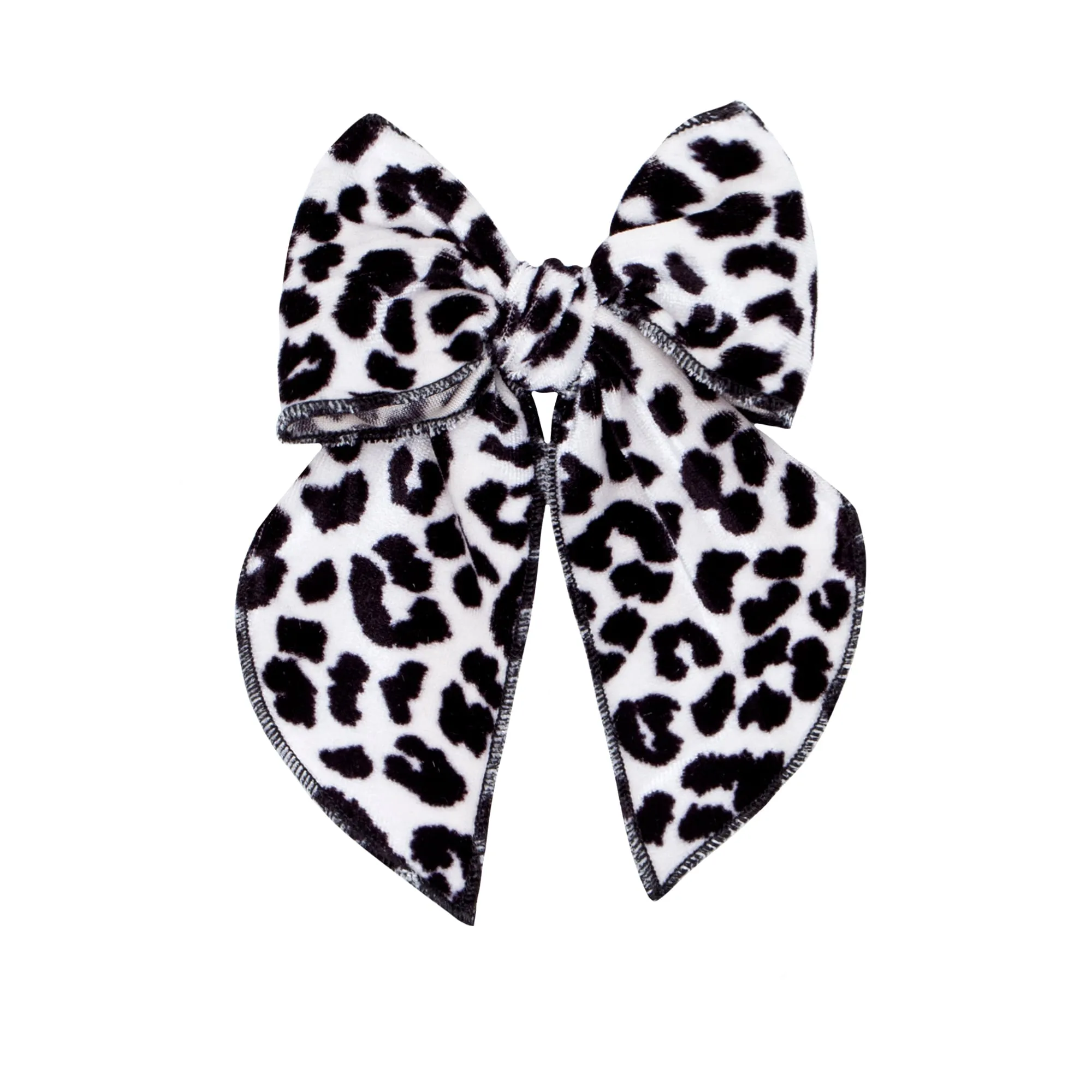 Baby Bling Belle Clip: Black and White Leopard Velvet