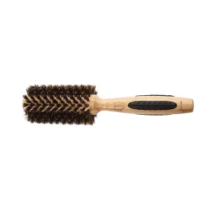 Bass Brushes 910 Dark Bamboo | Medium Barrel Round Brush with Natural Bristles