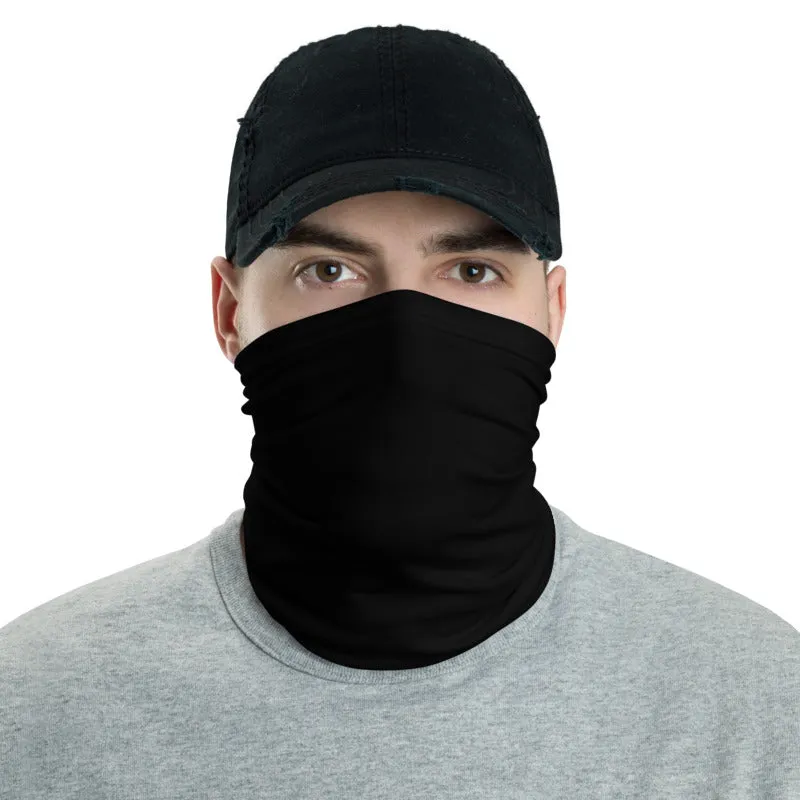 Black Face Mask Shield, Reusable Washable Neck Face Warmer Bandana -Made in USA/EU