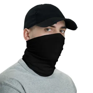 Black Face Mask Shield, Reusable Washable Neck Face Warmer Bandana -Made in USA/EU