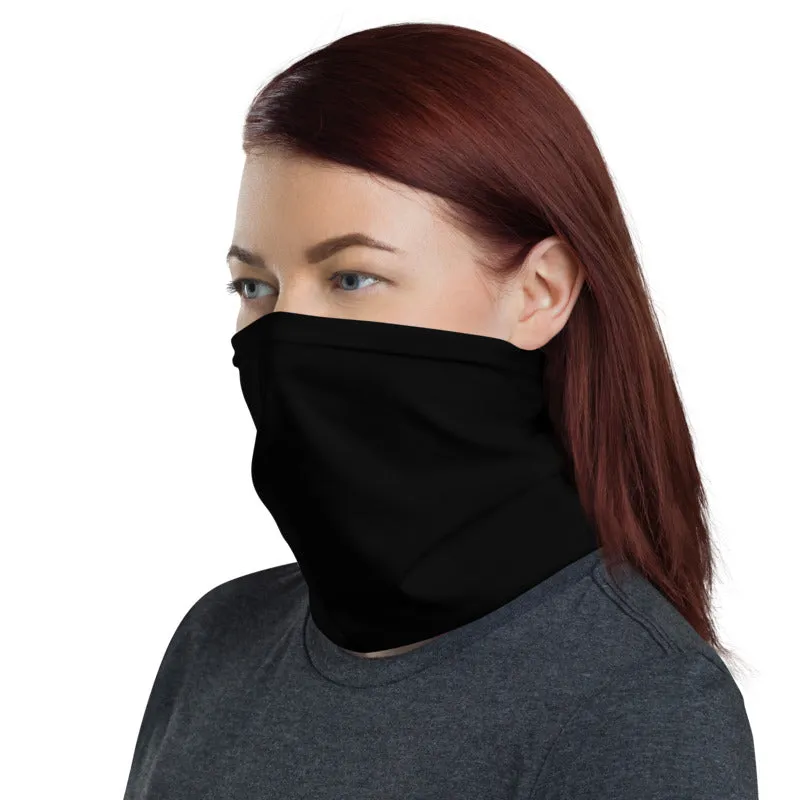 Black Face Mask Shield, Reusable Washable Neck Face Warmer Bandana -Made in USA/EU