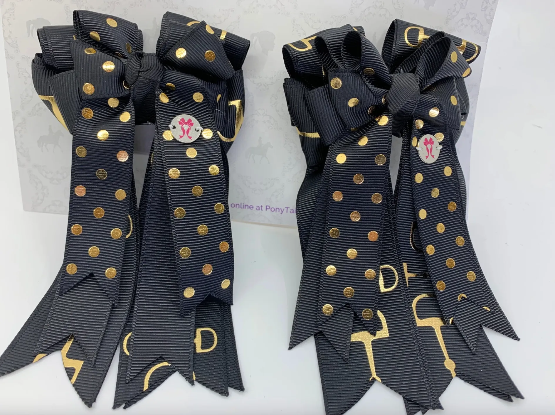 Black/Gold Bits 🌻 PonyTail Bows