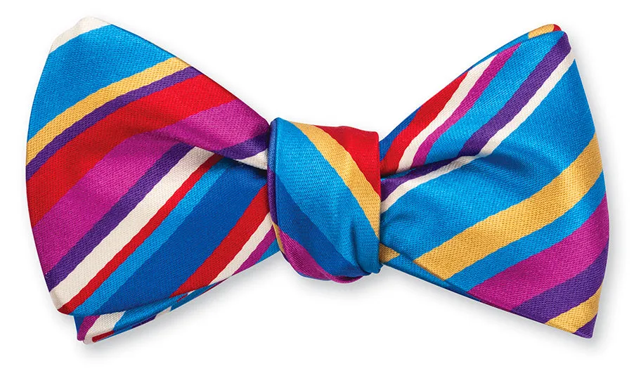 Blue Dempsey Stripes Bow Tie - B5444