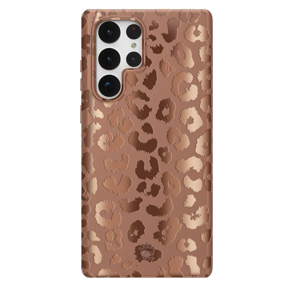 Bronze Chrome Leopard Samsung Case