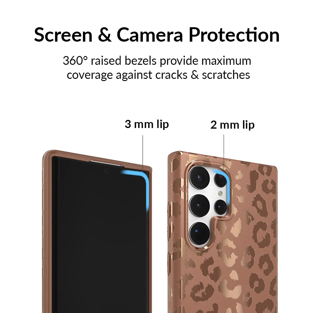 Bronze Chrome Leopard Samsung Case