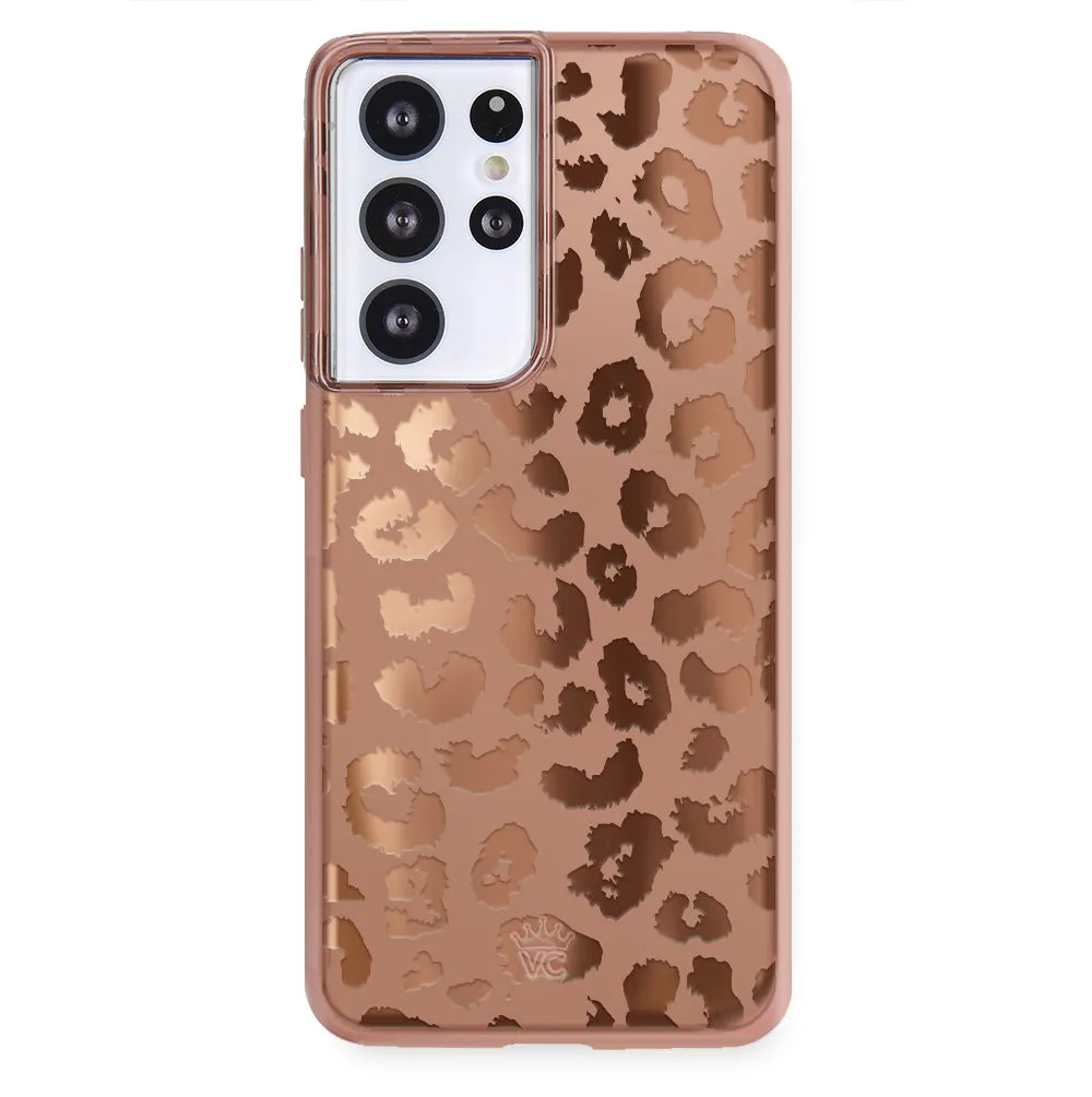 Bronze Chrome Leopard Samsung Case