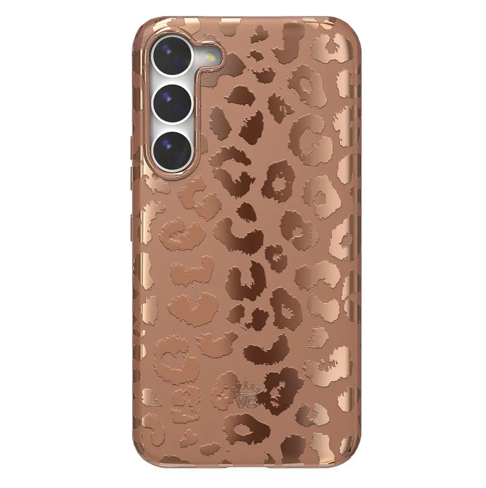 Bronze Chrome Leopard Samsung Case