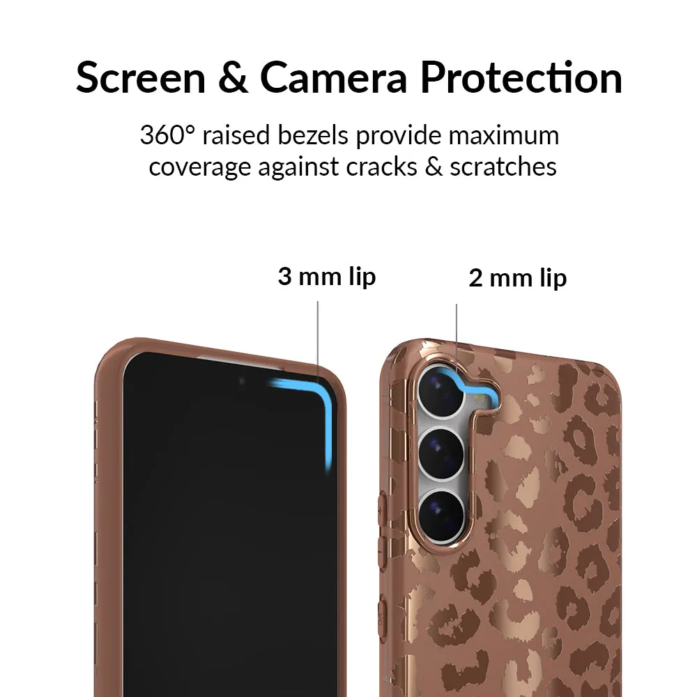 Bronze Chrome Leopard Samsung Case