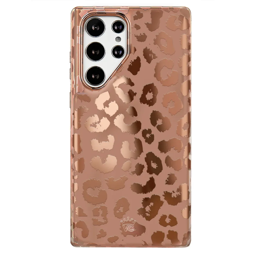 Bronze Chrome Leopard Samsung Case