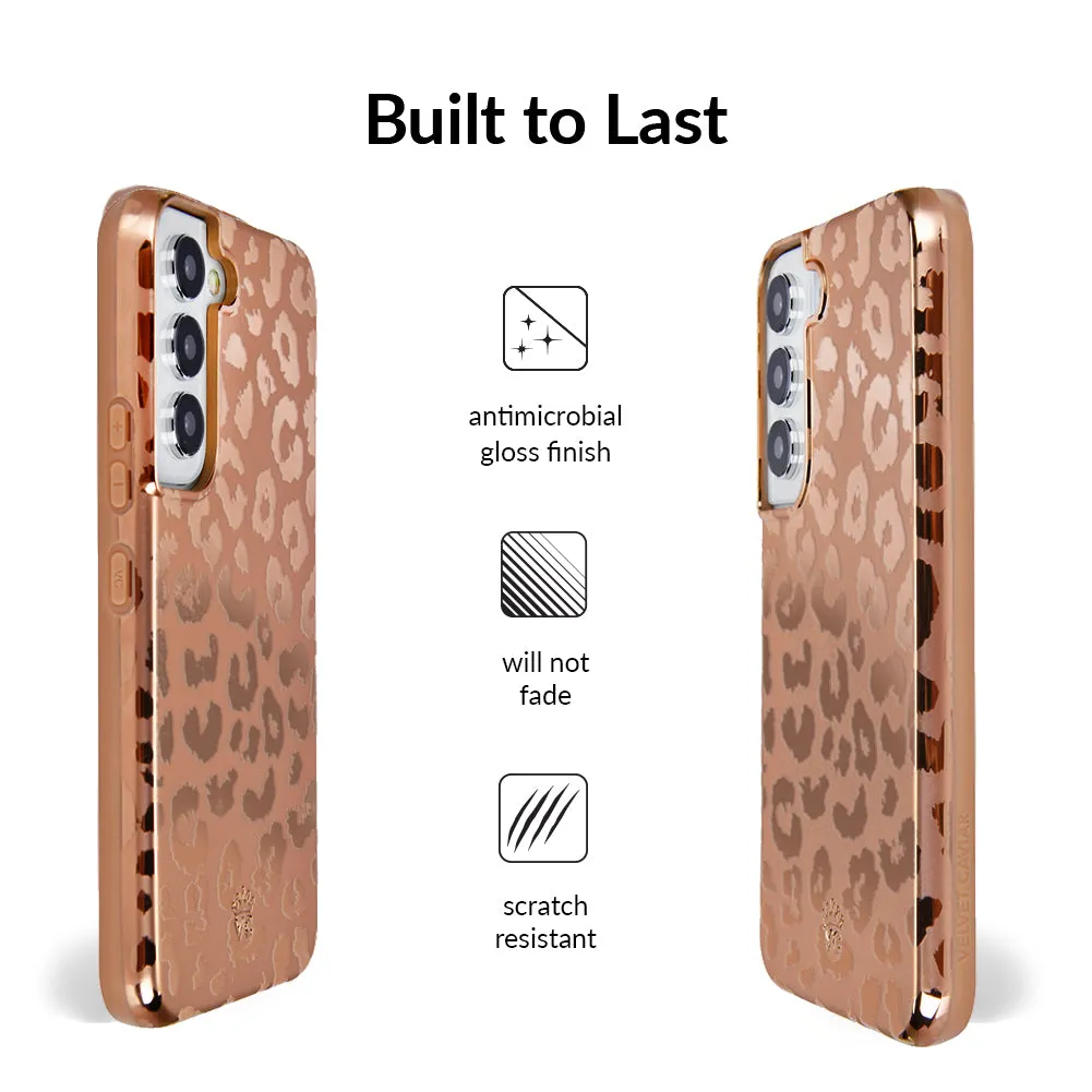 Bronze Chrome Leopard Samsung Case