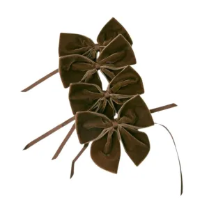 Brown Velvet Napkin Bows set of four