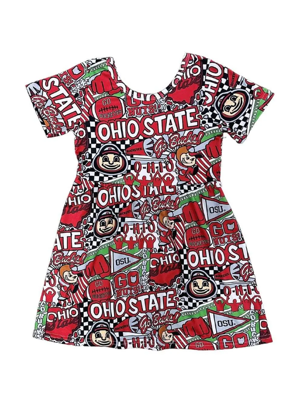 Buckeye for Life Girls Short Sleeve Skater Dress