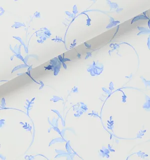 Clay Coated Wallpaper - Blue Botanical