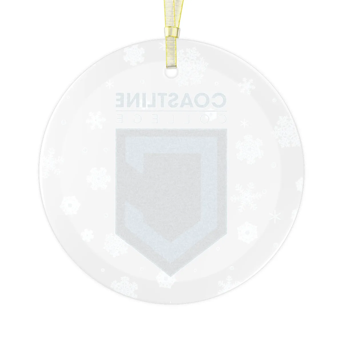 Coastline Holiday Shield Logo Glass Ornament