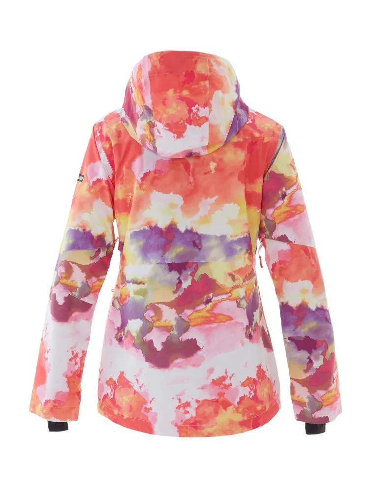 Colorful High Waterproof Windproof Colorful Snowboard Jacket For Women