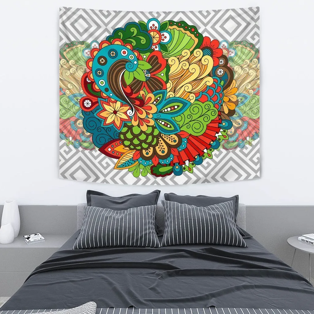 Colorful Mandala Tapestry