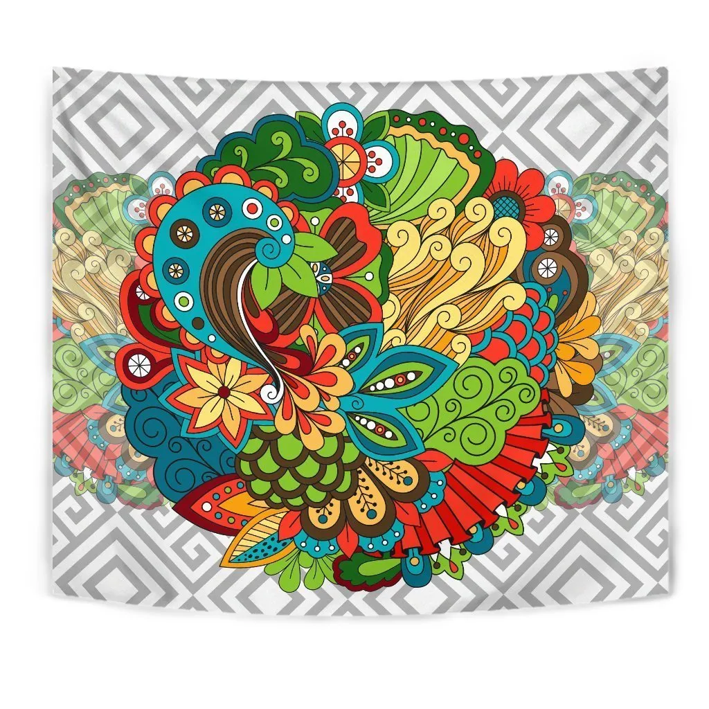 Colorful Mandala Tapestry