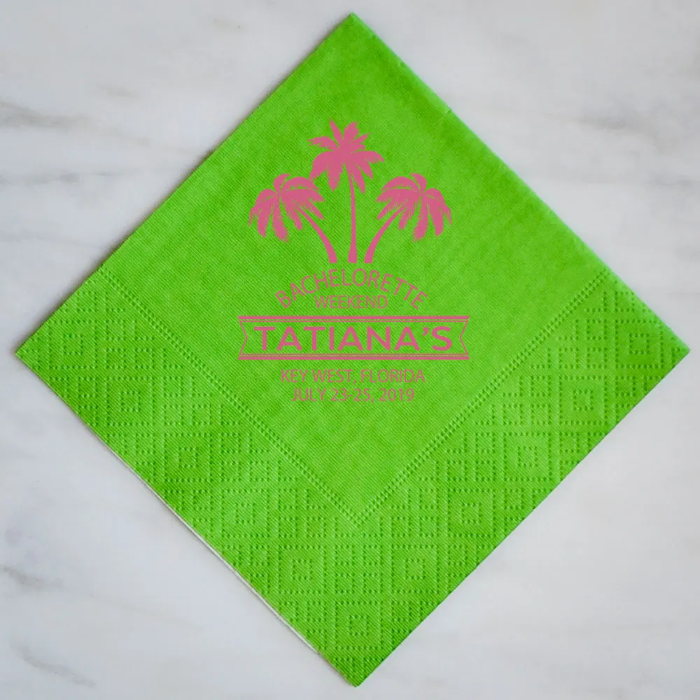 Custom Moire Bachelorette Party Napkins