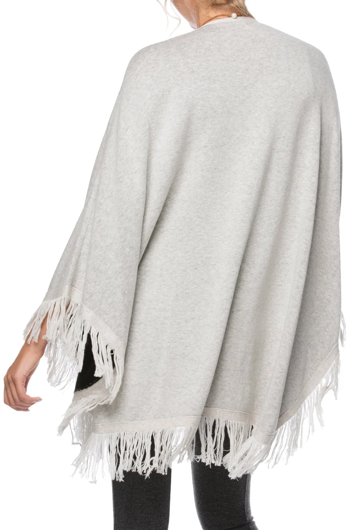 Double Knit Poncho w/ Fringe - Zen Blend