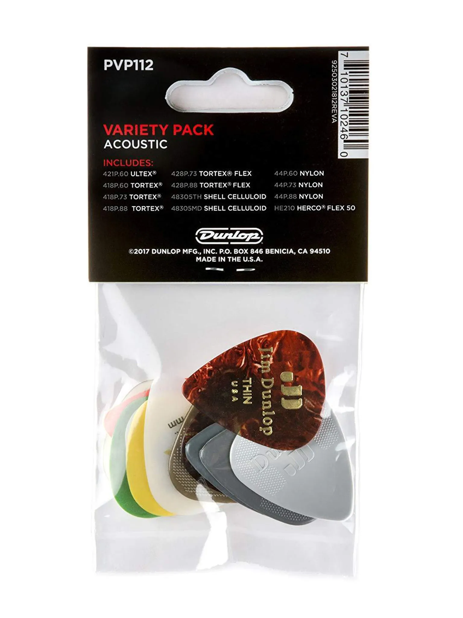 Dunlop PVP112 Acoustic Variety Pack (12 Pack)