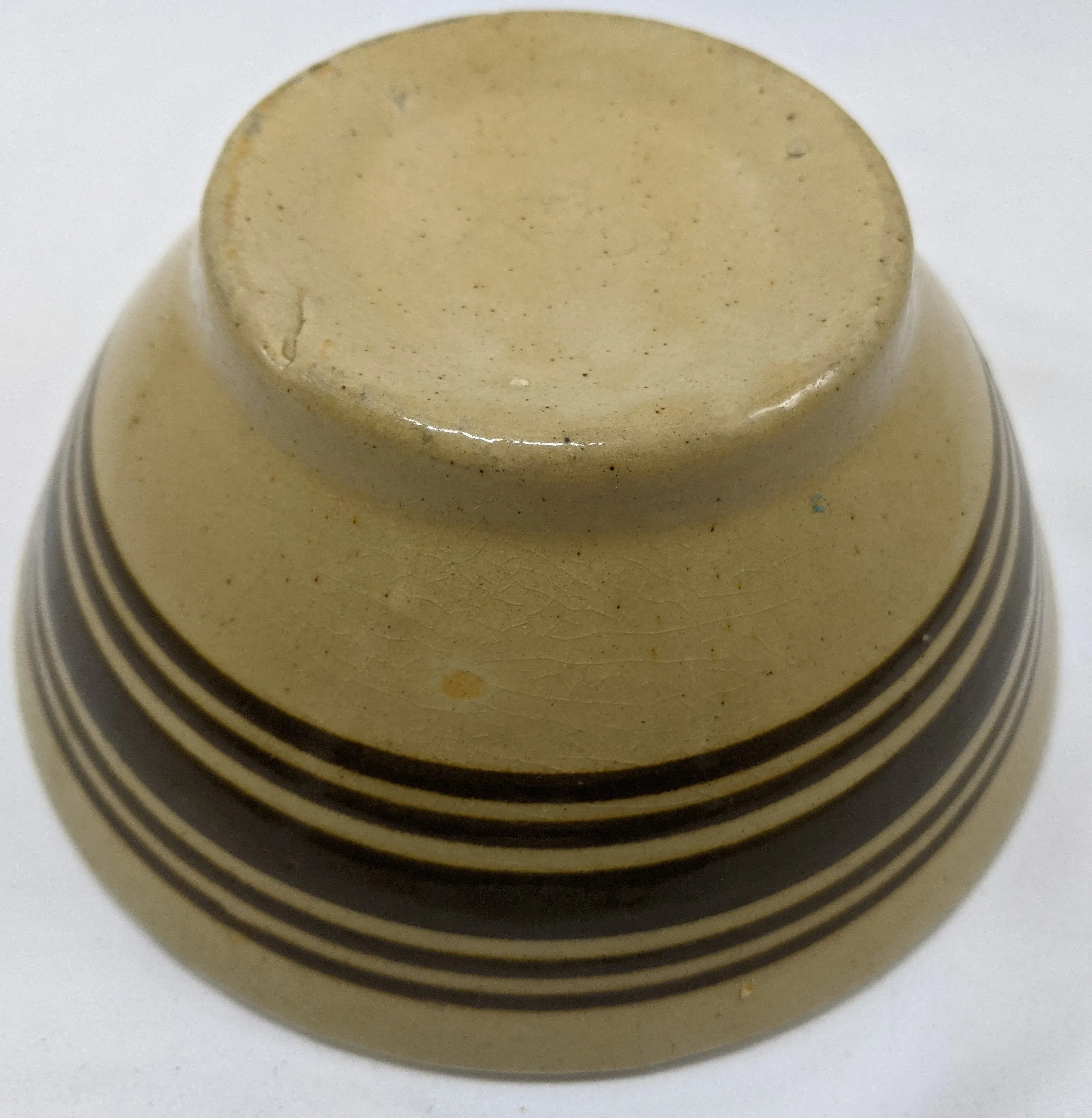 Early Yelloware Banded Stoneware Mixing Bowl