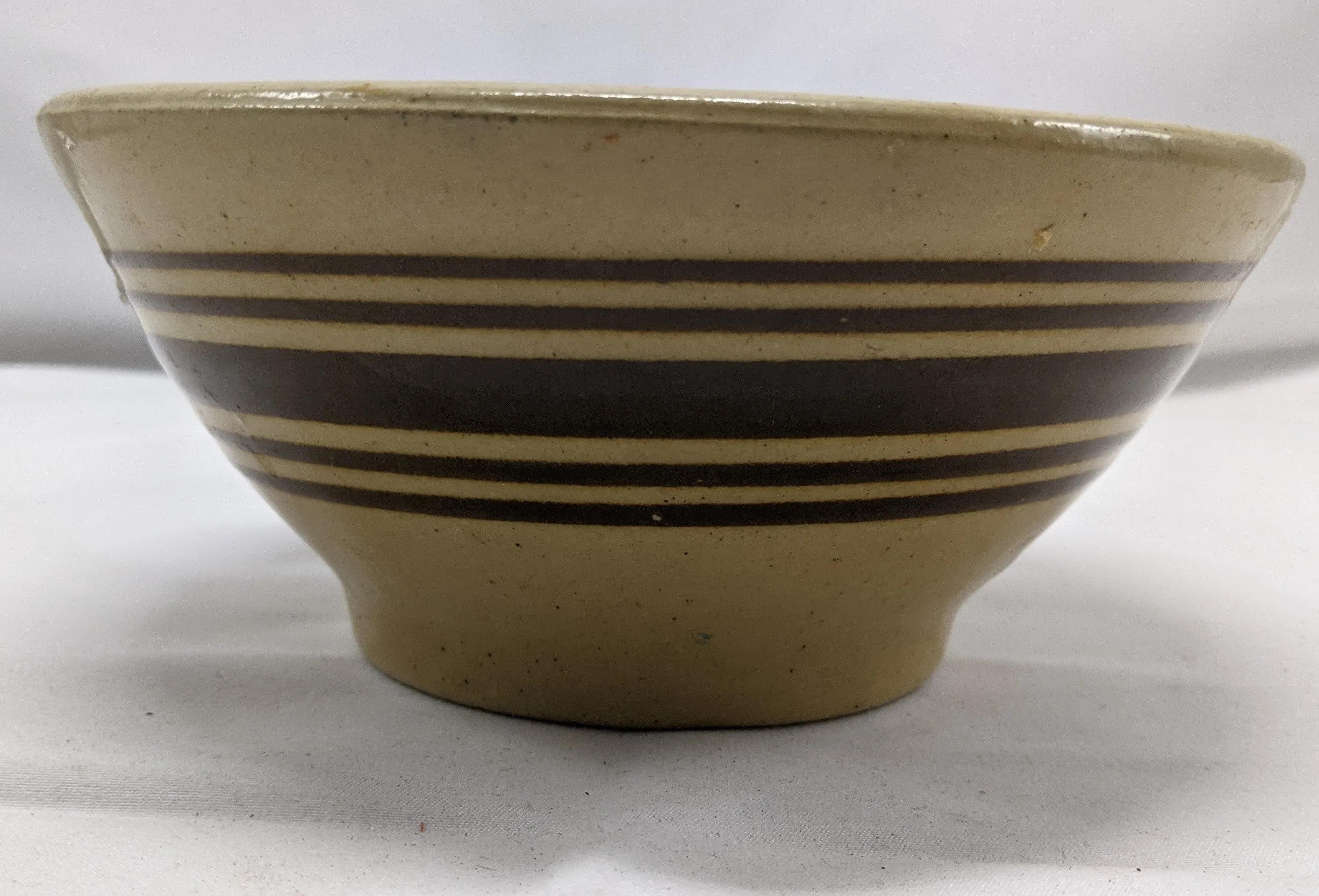 Early Yelloware Banded Stoneware Mixing Bowl