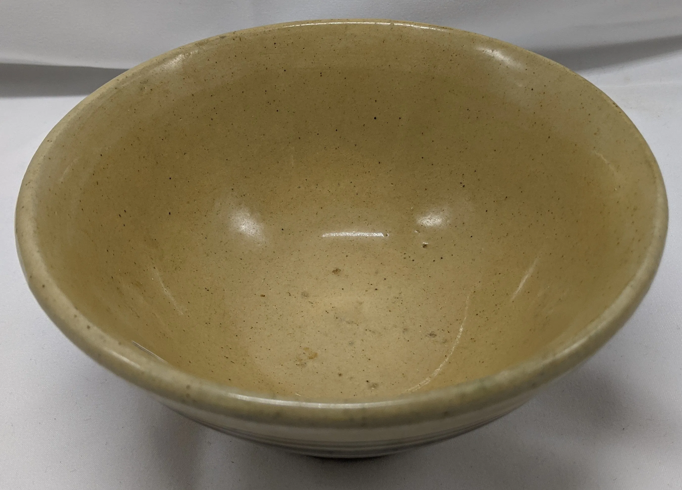 Early Yelloware Banded Stoneware Mixing Bowl