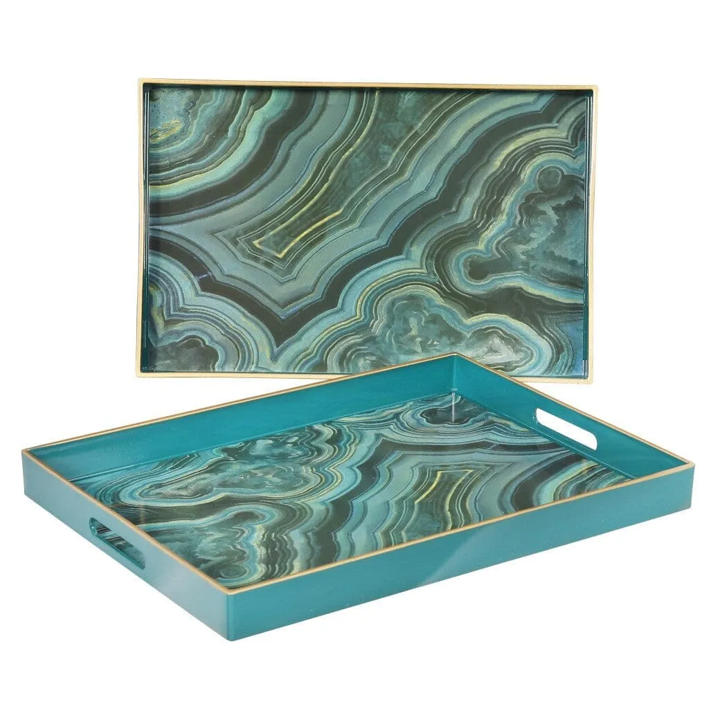 Effra Trays Blue Marbled Look