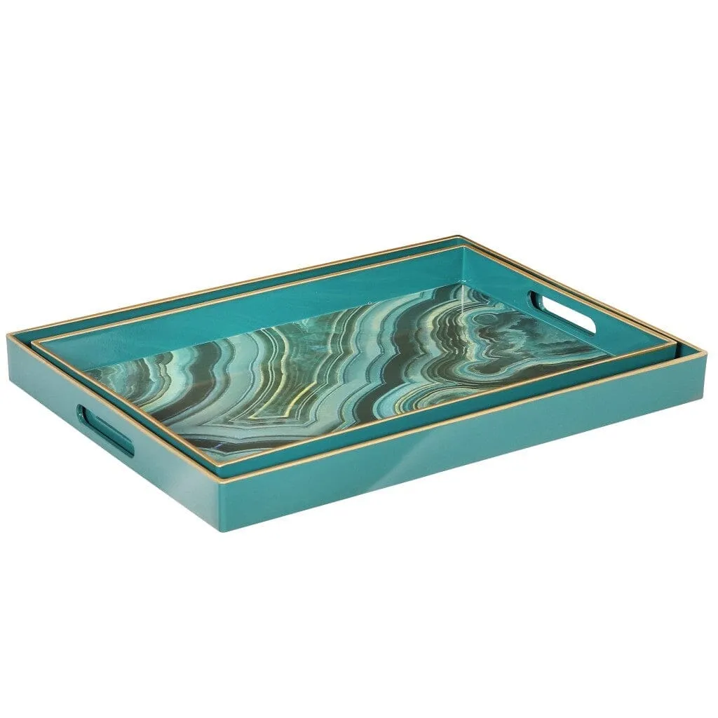 Effra Trays Blue Marbled Look