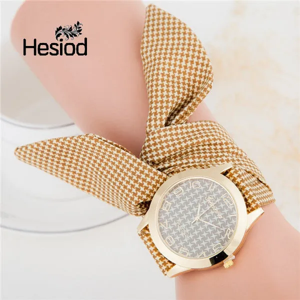 Famous Brand Watch Women Gold Fashion Watch Fabric Quartz Watch Ladies Flower Cloth Wrist Watch For Girls Gift