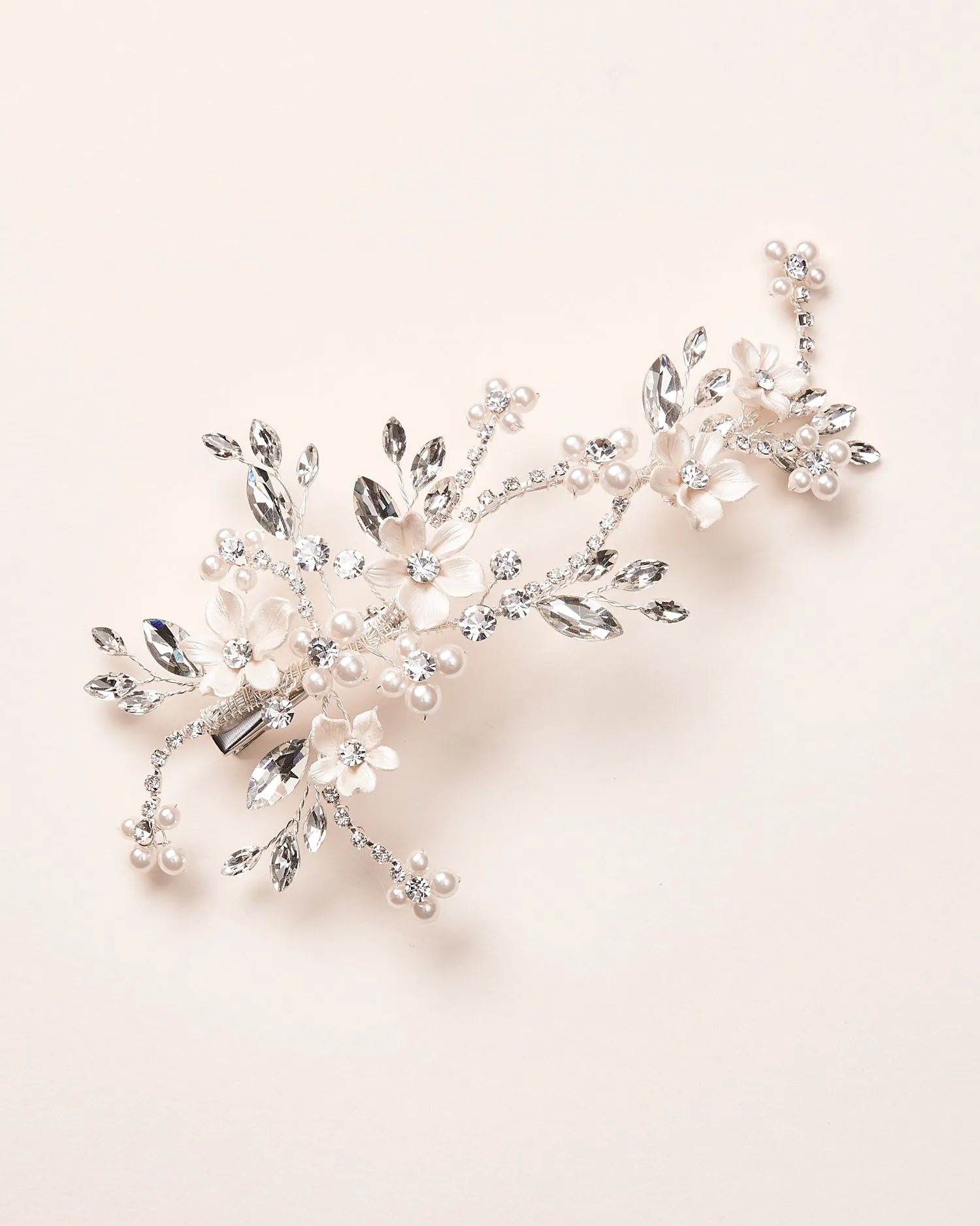 Flora Pearl & Crystal Clip