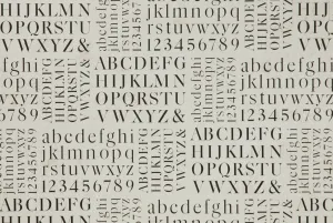 Florentine Print Alphabet Black & White