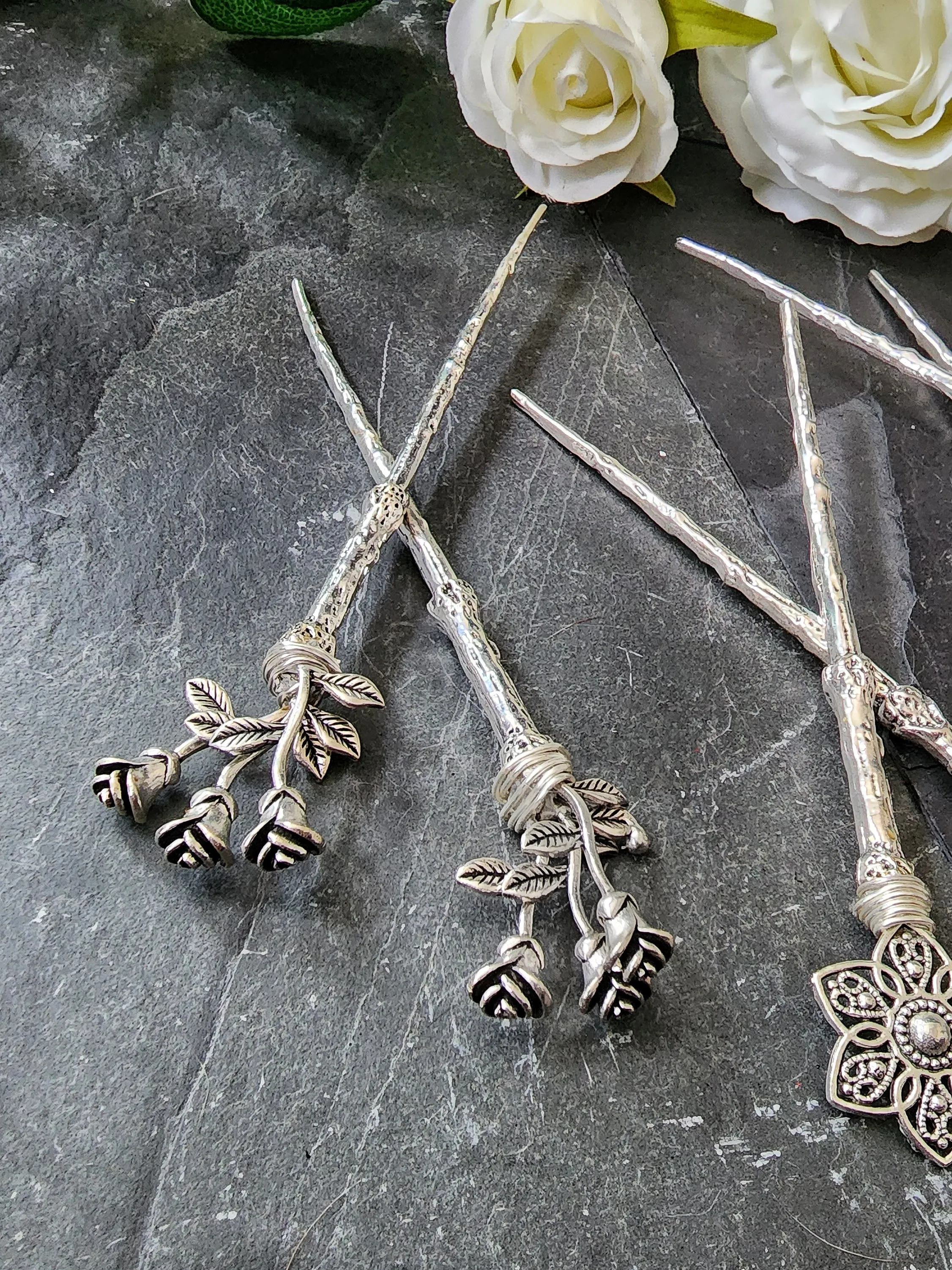 Flower Garden Hair Stick Set Valentines Special