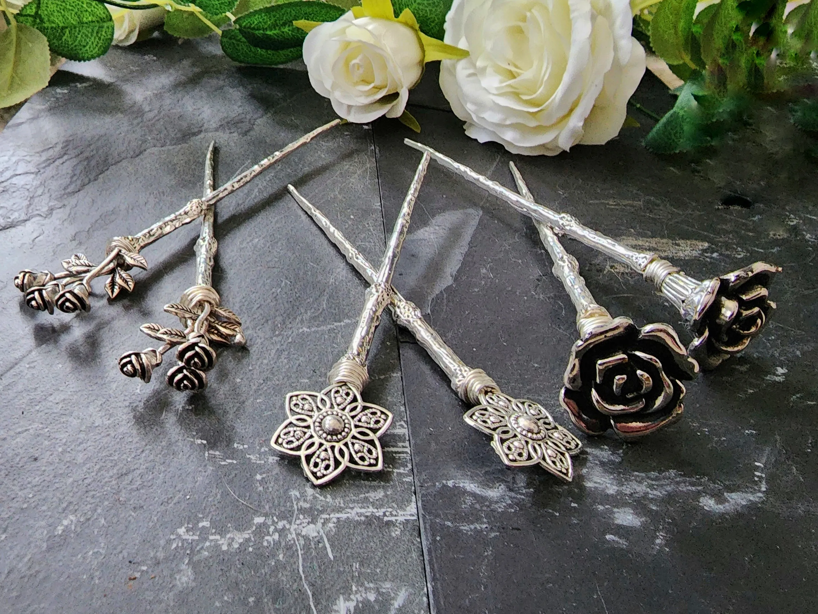 Flower Garden Hair Stick Set Valentines Special