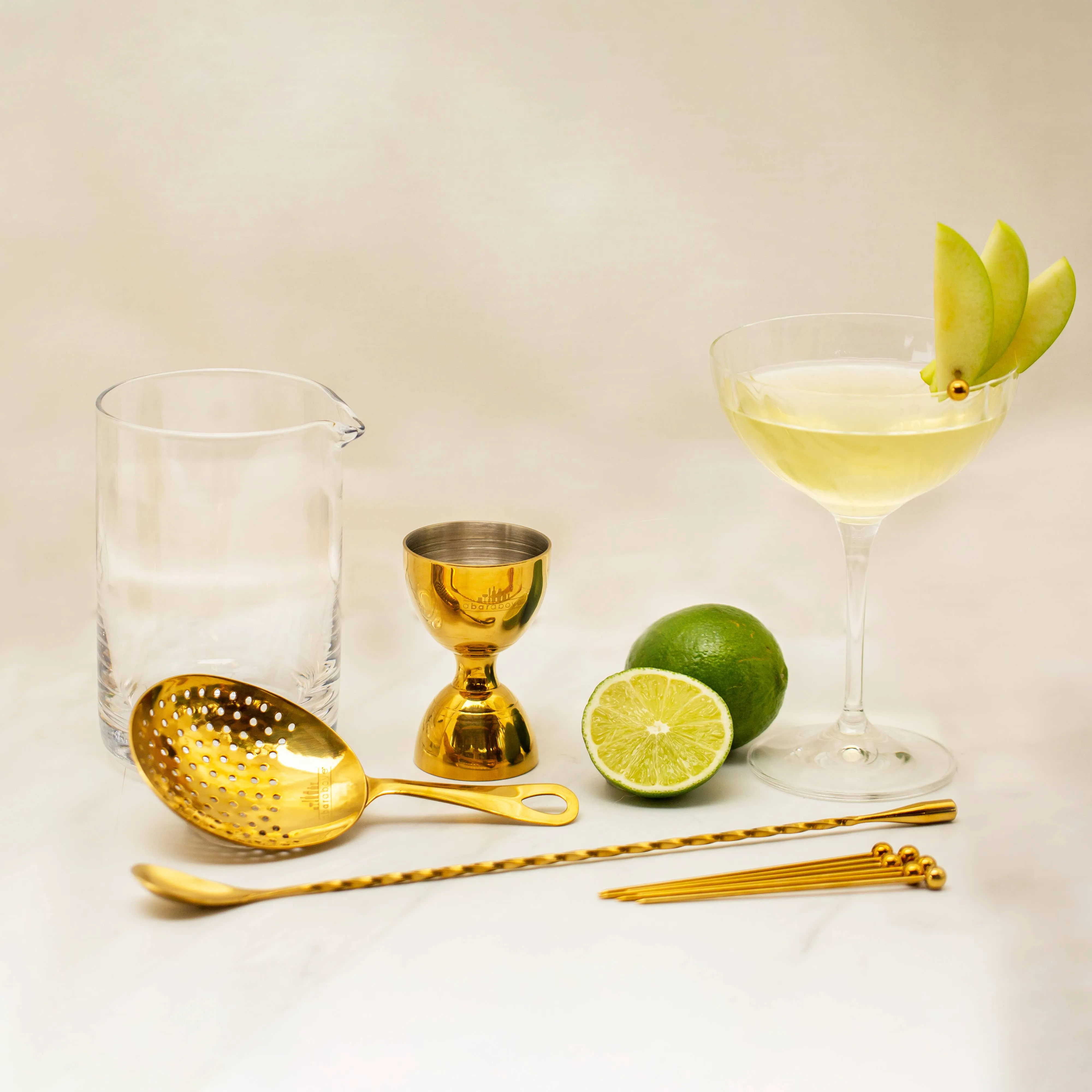 Gift Box Set Gold Stirred Cocktail  10 Piece